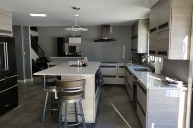 Example of a minimalist kitchen design in Cedar Rapids