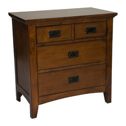 Sunset Trading - Nightstand in Warm Chestnut Finish - Nightstands And Bedside Tables