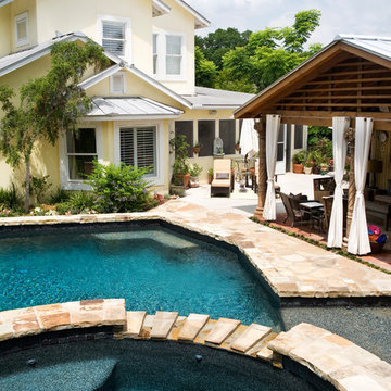 Rectilinear Pool with Elevated Spa