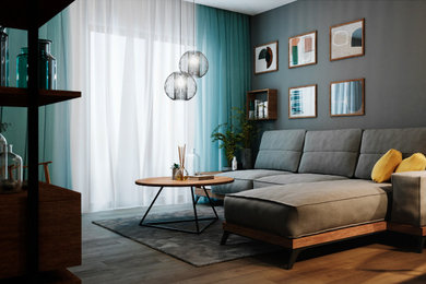 Inspiration for a modern living room remodel in Other