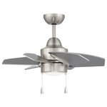 Craftmade - 24" Propel II, Brushed Polished Nickel With Brushed Nickel Blades - High efficiency meets high style with our Propel II 24" six-blade ceiling fan, complete with 3-speed, reversible motor and dimmable LED light kit. Perfect for small spaces, this forward-thinking fan was designed to generate maximum air circulation with minimal energy consumption.