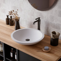 Karran Quattro QM162 Matte White Acrylic 19" Round Bathroom Vessel Sink