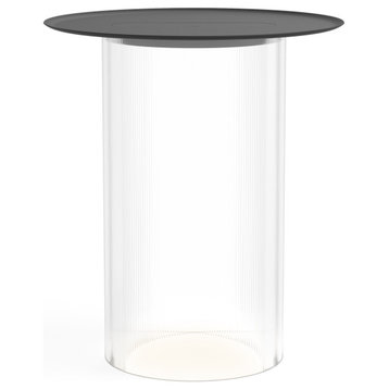 Pablo Designs Carousel Floor Lamp/Side Table, Clear/Black