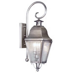 Livex Lighting - Amwell Outdoor Wall Lantern, Vintage Pewter - With simple details and a traditional design, this solid brass vintage pewter outdoor wall lantern will add style and function to your home's exterior.