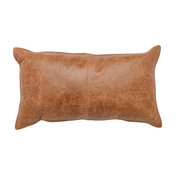 Cheyenne 100% Leather 14"x26" Throw Pillow by Kosas Home, Chestnut Brown