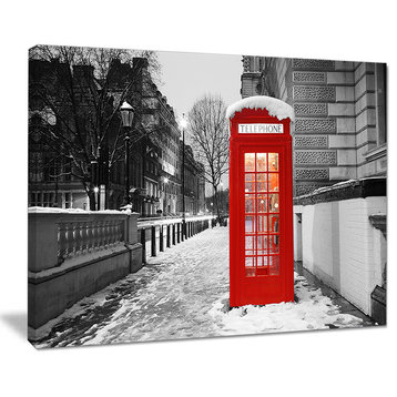 "Red London Telephone Booth" Cityscape Canvas Print40"x30"