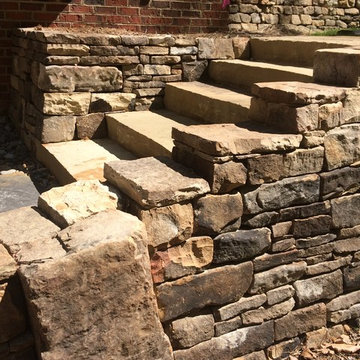 stone walls and steps