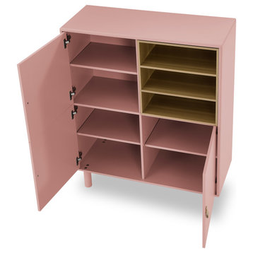 TATEUS Storage cabinet with door, multifunctional storage cabinet, Pink
