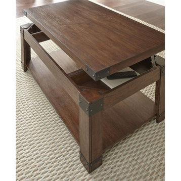 Arusha Lift Top Coffee Table with Casters in Cherry