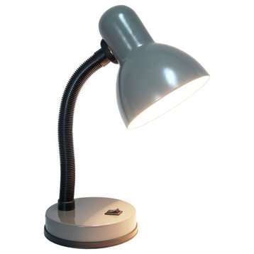 Simple Designs Basic Metal Desk Lamp With Flexible Hose Neck