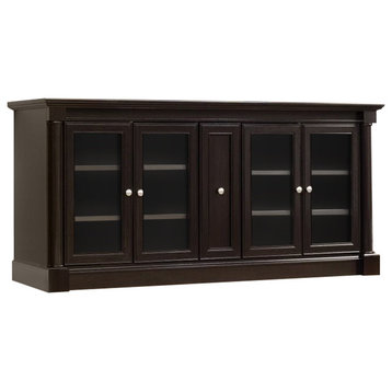 Pemberly Row Transitional Wood TV Stand for TVs up to 70" in Wind Oak Chocolate