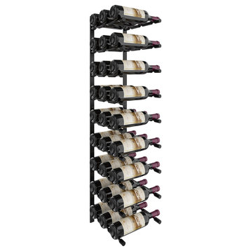 Vino Pins Flex 45 (wall mounted metal wine rack), Matte Black, 27 Bottles