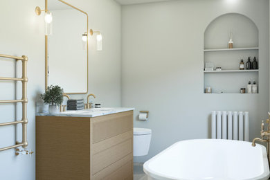 This is an example of a modern bathroom in Manchester.
