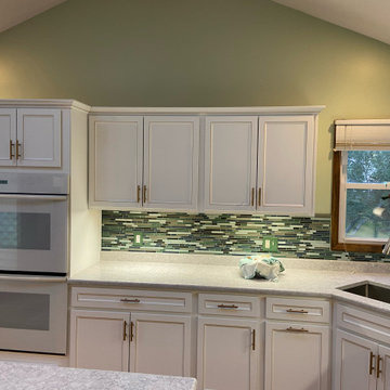 Traditional Kitchen Remodel Done in a Snow White with Walnut Glaze