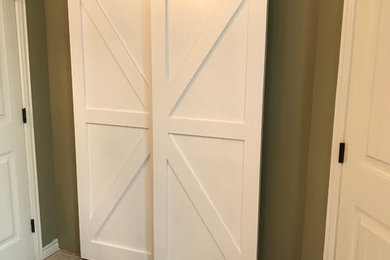 White "X" Style Bypass Barn Doors