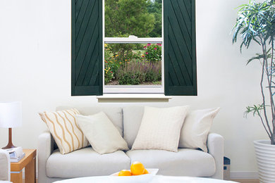 Inspiration for a farmhouse family room remodel in Boston