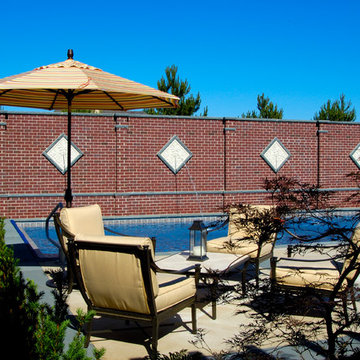 Long Grove, IL Swimming Pool with Raised Wall Water Feature