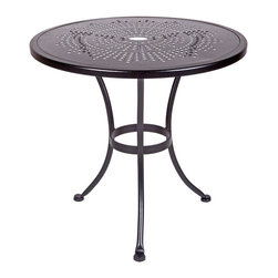 Bistro 30"Rd. Stamped Metal Dining Table With 2" Umbrella Hole - Outdoor Pub And Bistro Tables