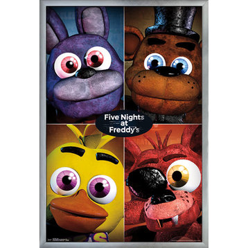Five Nights At Freddy's Quad Poster, Silver Framed Version
