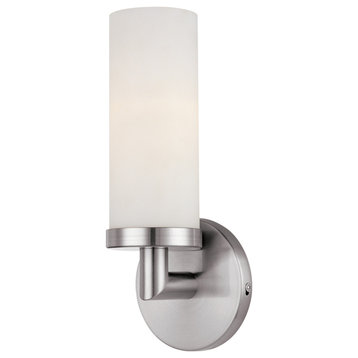 Aqueous 1-Light Wall Fixture in Brushed Steel Finish