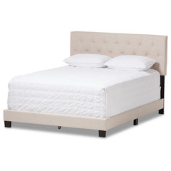 Lexi Fabric Upholstered Bed Transitional Panel Beds by