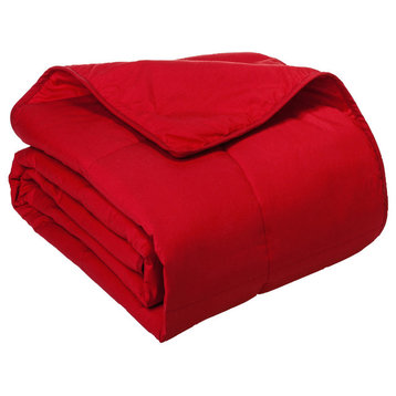 Cottonpure 100% Sustainable Cotton Filled Blanket, Scarlet, King