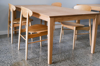 Penelope Dining Table in Blackbutt with Chair170 in Natural Oak