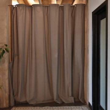 Gray Tension Rod Room Divider Kit