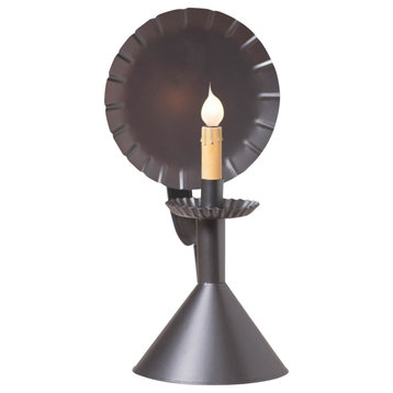 Irvins Country Tinware Wired Hallway Accent Light on Cone in Smokey Black 17 In