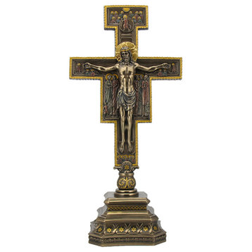 San Damiano Crucifix On Stand, Religious Statue