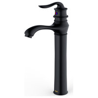 Karran KBF432 1-Hole 1-Handle Vessel Faucet With Pop-up Drain, Matte Black