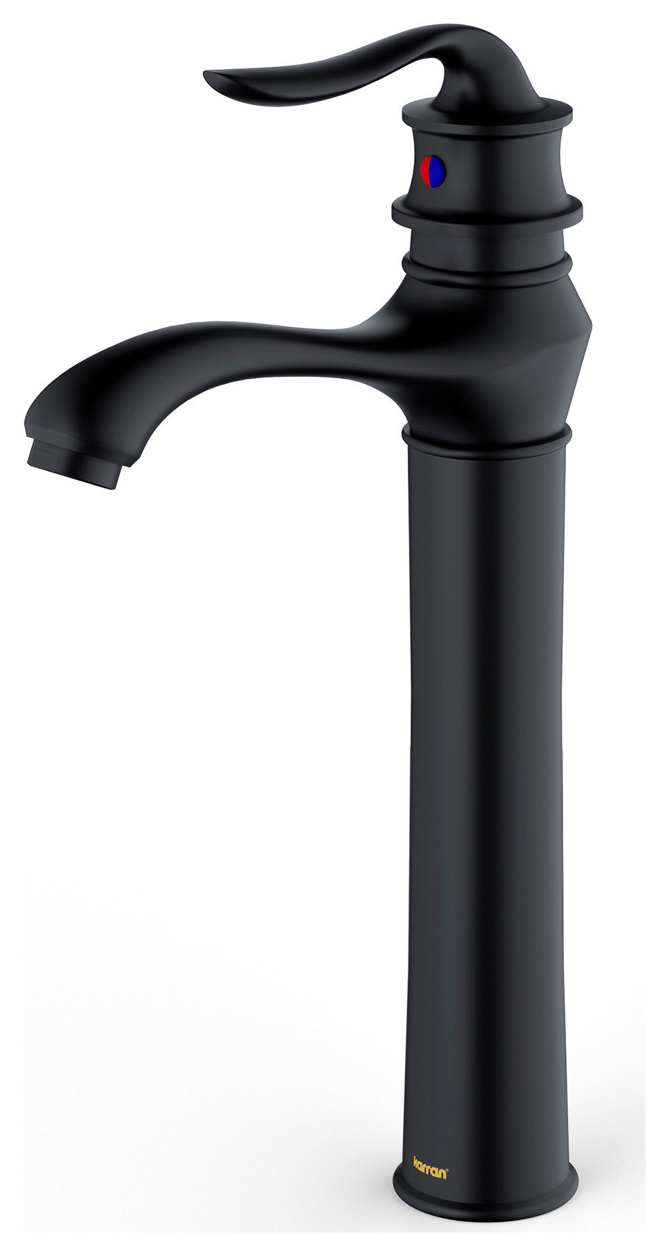 Karran KBF432 1-Hole 1-Handle Vessel Faucet With Pop-up Drain, Matte Black