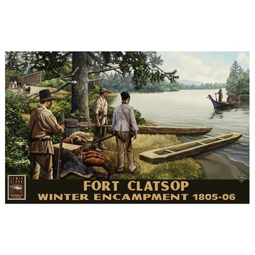 Paul A. Lanquist Lewis & Clark With Indians Lewis And Art Print, 12"x18"