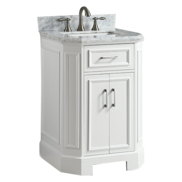 Eviva Glory Bathroom Vanity (Backsplash isn't included), White, 24