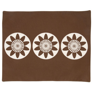Passion Flower Eco Placemats, Chocolate/Cream, Set of 4