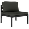 vidaXL Patio Middle Sofa Corner Chair Single Sofa Chair Aluminum PE Rattan