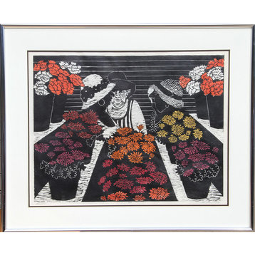Patricia Golden, Blossoms, Woodcut
