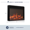 23" Electric Fireplace Insert Indoor Heater w/ Remote Control, Black