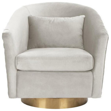 Baylee Quilted Swivel Tub Chair, Pale Taupe