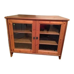 Ikea Leksvik Solid Pine TV Cabinet With Glass Doors - Entertainment Centers And Tv Stands