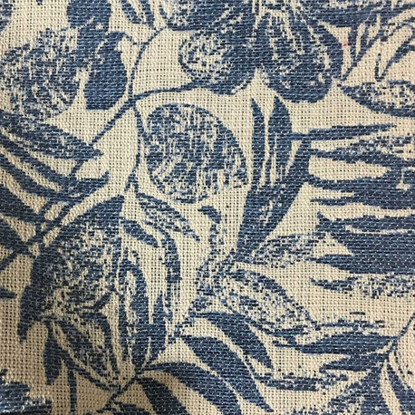 Oaks Tropical Woven Upholstery Fabric, Indigo