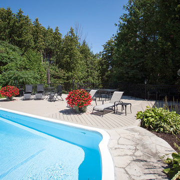 Inground pool deck over 40 foot cliff.