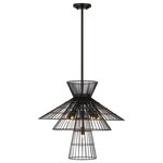 Z-Lite - Z-Lite 6015-6MB Alito 6 Light Chandelier in Matte Black - Offer up an energetic look while choosing lighting in a custom space, adding the Alito six-light pendant to steal the show. Bold matte black finish iron crafts a tiered geometric arrangement of wired pieces and matching down rod and canopy. This striking fixture reflects a blend of industrial and modern styling.