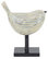 Eclectic Shell Inlaid Polystone Bird Sculpture, gray, 15"