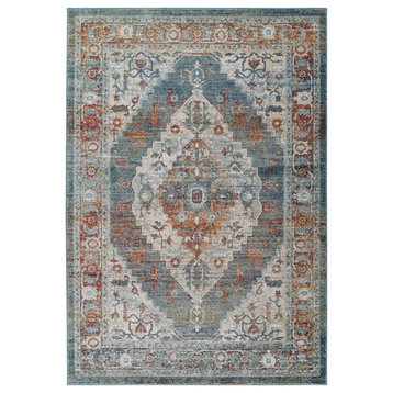 Modway Floral Persian Medallion 8x10 Area Rug, Multicolored -R-1189A-810