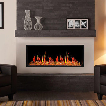 Litedeer Homes Latitude 45" Smart Electric Fireplace with Reflective Amber Glass
