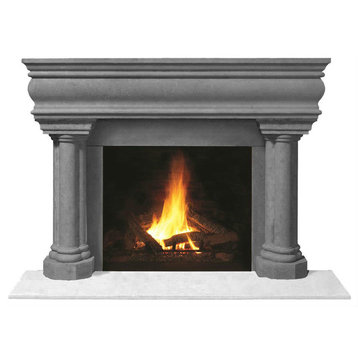 Fireplace Stone Mantel 1106.555 With Filler Panels, Gray, No Hearth Pad