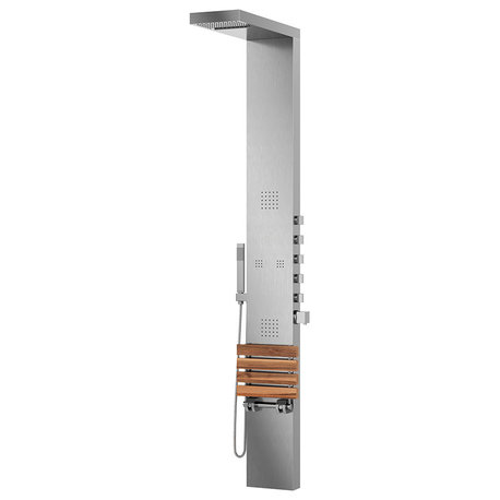 Pulse Showerspas Oahu Showerspa Matte Brushed Stainless Steel Shower Panel