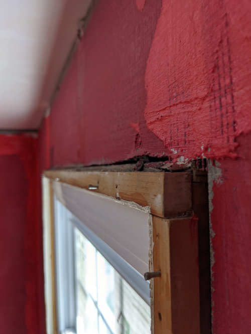 Shallow Wooden Window Frame in Shower