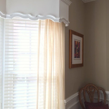 Sheer Drapery, Silhouette Shades, and Custom Cornice
